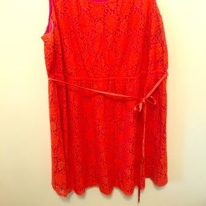 Orange and fuchsia lace dress